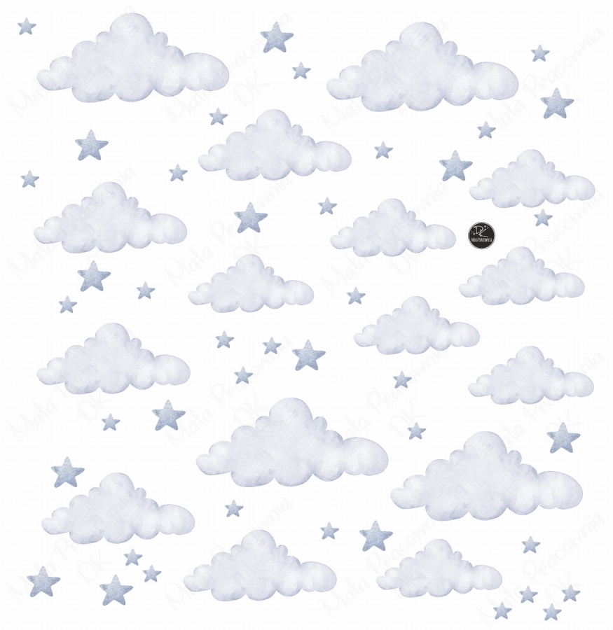 Pastelowe chmurki niebieskie, gwiazdeczki .jpg