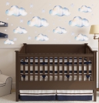 Naklejka niebieskie chmurki ,gwiazdki akwarela.jpg