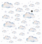 Naklejka niebieskie chmurki ,gwiazdki  akwarela  .jpg