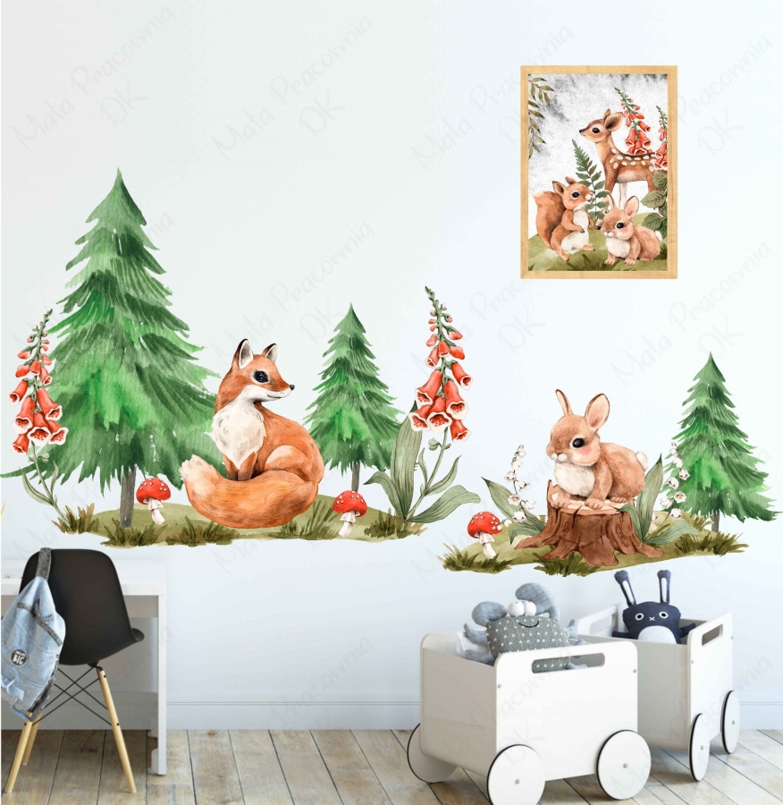 Mieszkańcy lasu II-naklejka na ścianę.jpg