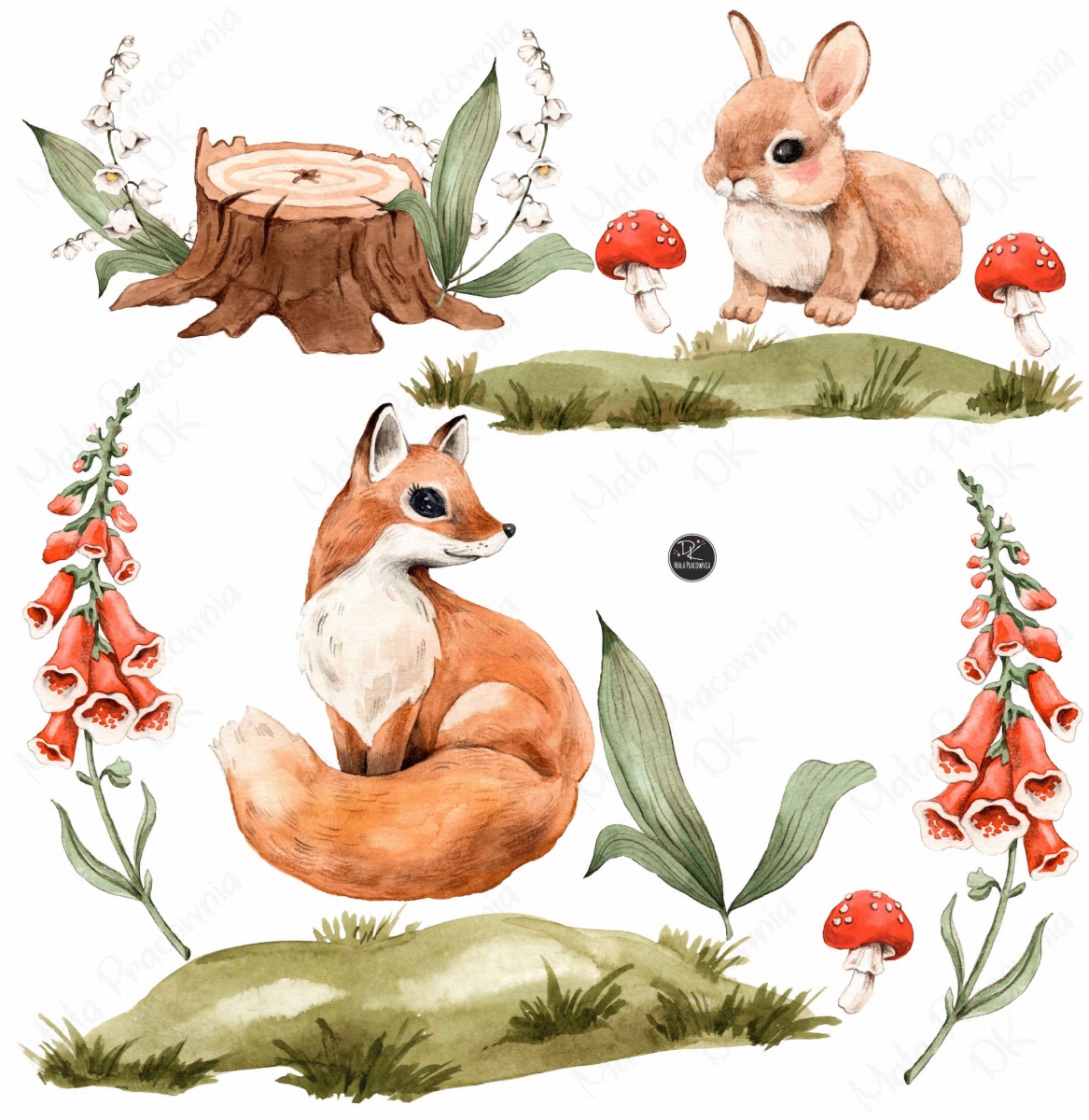 Mała Pracownia DK Mieszkańcy lasu II-naklejka na ścianę.jpg