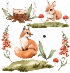 Mała Pracownia DK Mieszkańcy lasu II-naklejka na ścianę.jpg