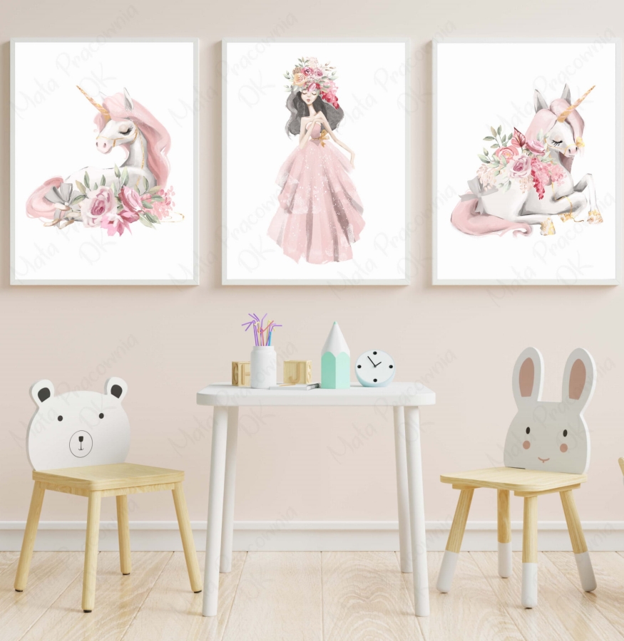 Zestaw 3 plakaty jednorożec pastelowy Nr4.jpg