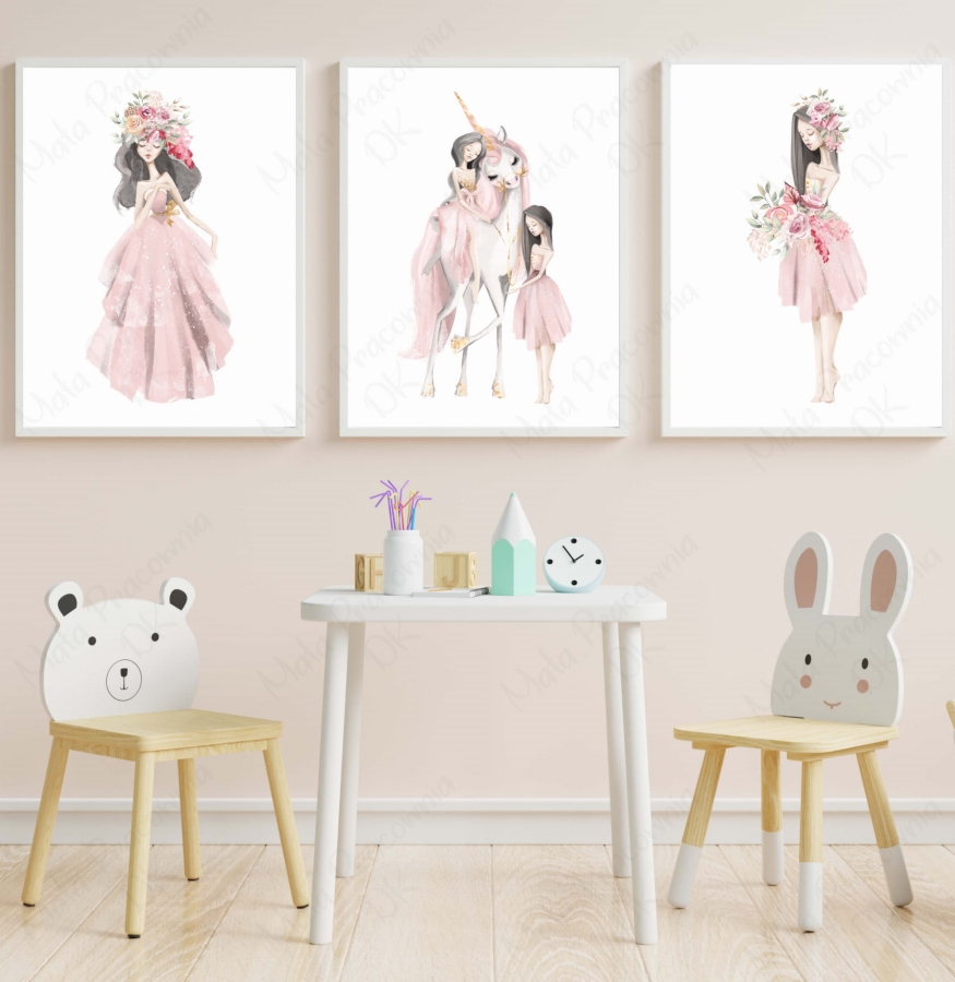 Zestaw 3 plakaty jednorożec pastelowy Nr10.jpg