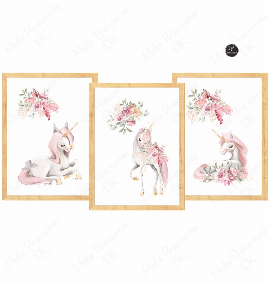 Zestaw  3 plakaty jednorożec pastelowy Nr14.jpg