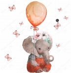 Naklejka na ścianę słonik, balonik, motylki Mała Pracownia DK.jpg