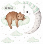 Naklejka miś na chmurce, gwiazdki, księżyc sen.jpg