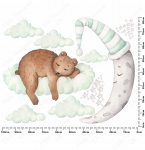 Naklejka misiu na chmurce, gwiazdki, księżyc sen wymiar.jpg