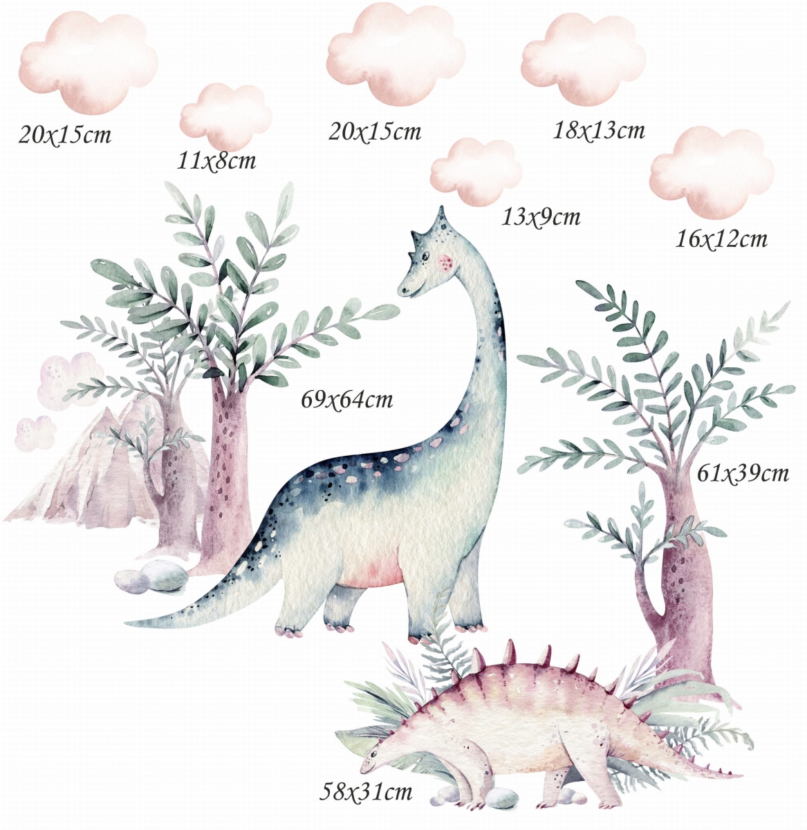Dinozaury - Zestaw naklejek dla dzieci Nr 1 wymiary.jpg