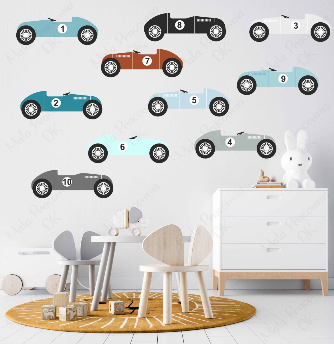 Auta, cars ,racing -  naklejka na ścianę retro.jpg