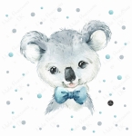 Naklejka na ścianę koala, konfetti , watercolor Mała Pracownia DK.jpg
