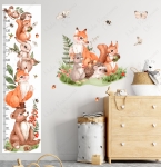 Miarka wzrostu Mieszkańcy lasu III – Naklejka na ścianę dla dzieci – Mała Pracownia