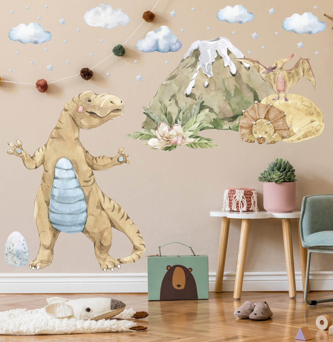 DINOZAURY- NAKLEJKA Tyranozaur, Pteranodon.jpg