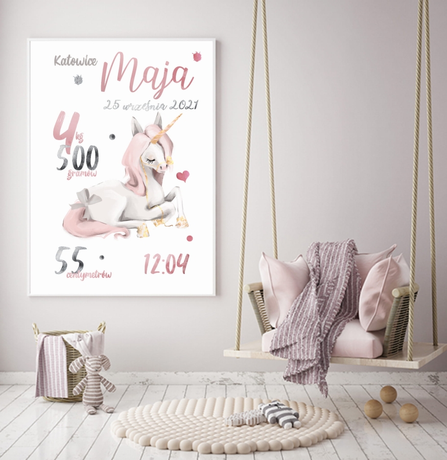 Metryczka - jednorożec , unicorn pastelowy.jpg