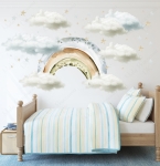 Naklejka pastelowa tęcza,chmurki gwiazdki - komplet niebieski.jpg