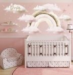 Naklejka pastelowa tęcza,chmurki gwiazdki - komplet różowy.jpg