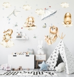 Pastelowe króliczki, tęcza,chmurki - akwarelowa kolekcja Nr.2.jpg