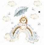 Pastelowe króliczki, tęcza,chmurki - akwarelowa kolekcja Nr.3.jpg