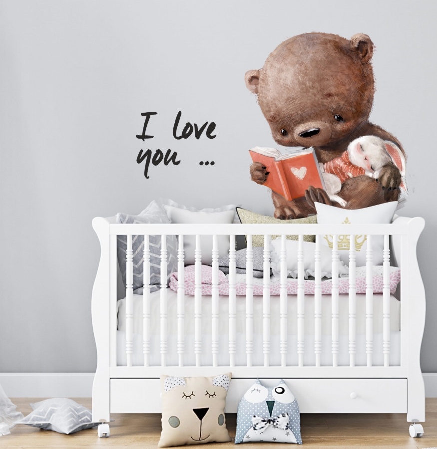 Miś i zajaczek  I love you -naklejka ścienna dla dzieci.jpg