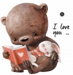 Miś i zajaczek  I love you - naklejka ścienna dla dzieci.jpg