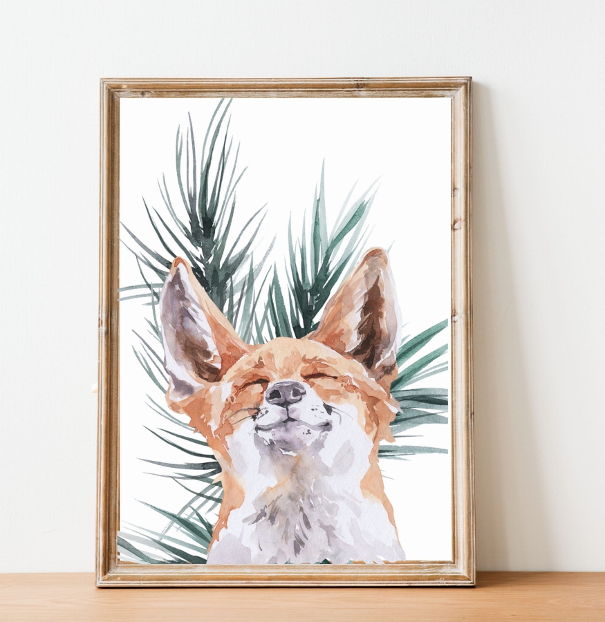 Lis plakat na ścianę - leśne zwierzęta.jpg