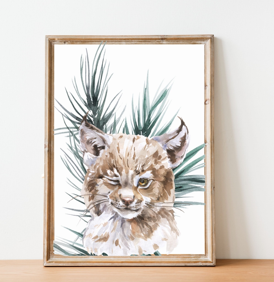 Ryś plakat na ścianę - leśne zwierzęta Nr.2.jpg