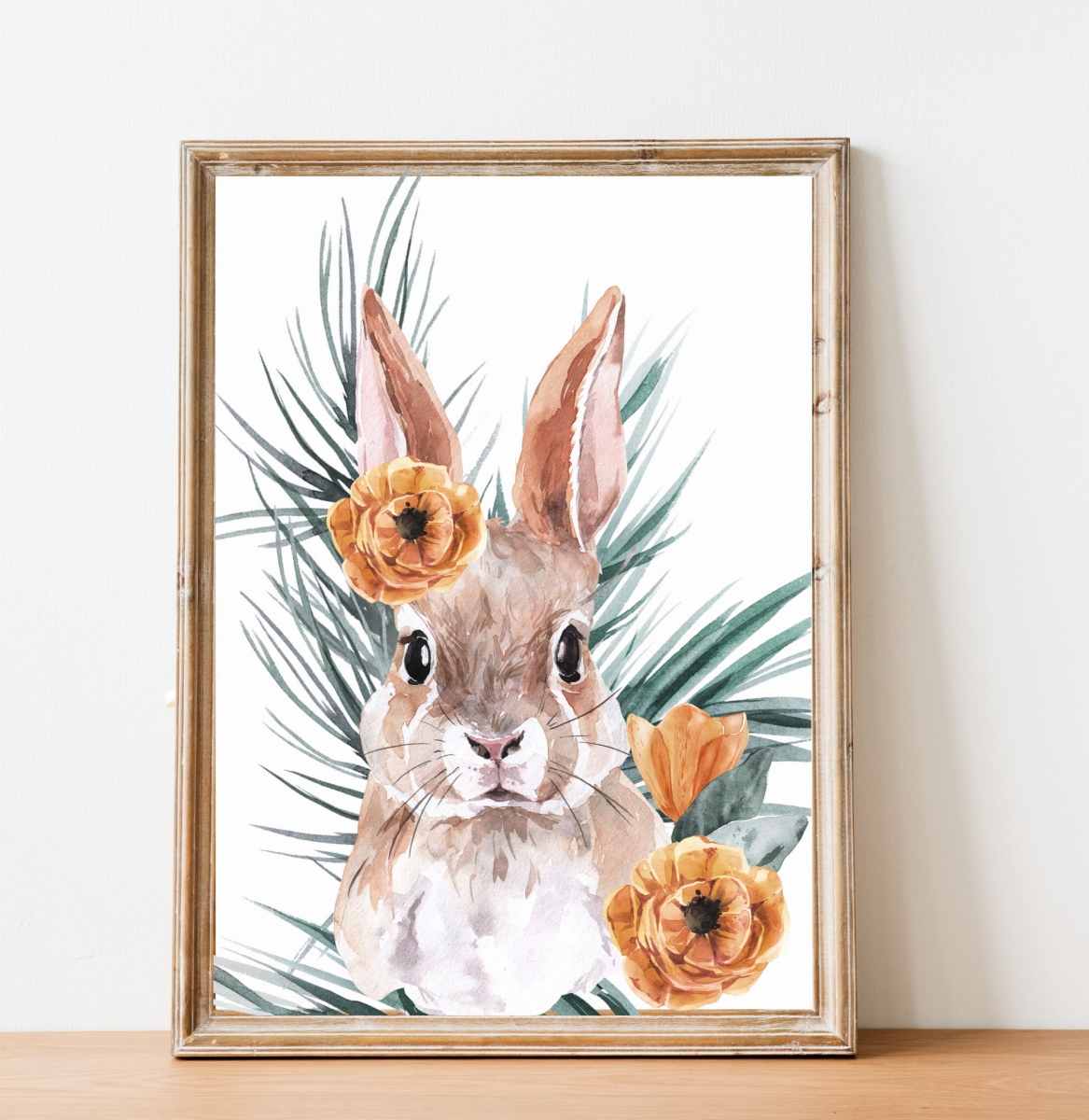 Królik kwiaty plakat na ścianę -leśne zwierzęta Nr.3.jpg