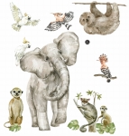 Słoń, leniwiec, AFRYKA, SAWANNA naklejki - Mała Pracownia DK.jpg