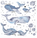 Wieloryby ocean blue - zestaw M