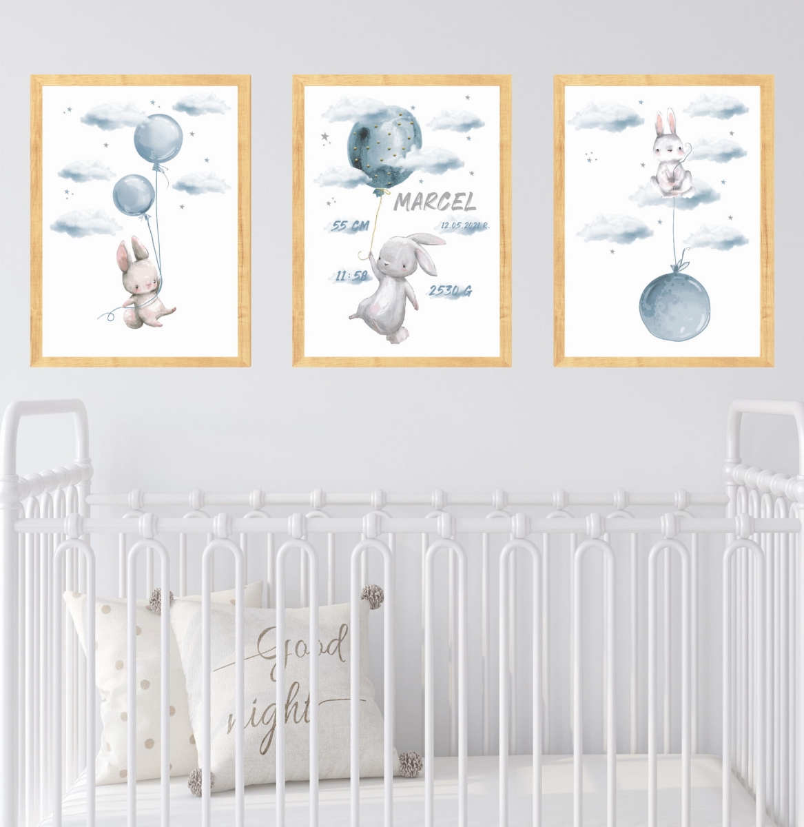 Króliczki, zajączki baloniki - Zestaw plakatów.jpg