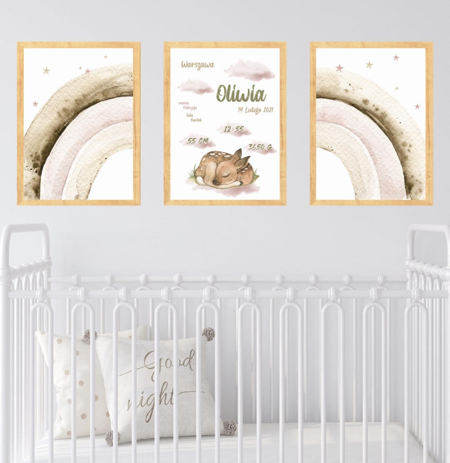 Tryptyk tęcza ,sarenka - Zestaw plakatów.jpg