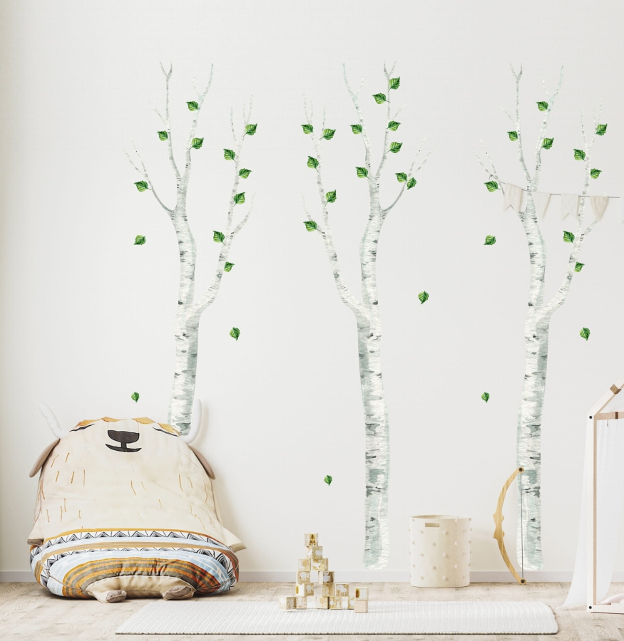 naklejka na ścianę brzozy drzewa las pokój dziecka