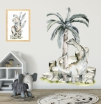 Brachiozaur , palma, skały zestaw naklejek.jpg