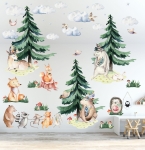 Zestaw leśnych naklejek- zwierzęta , las.jpg