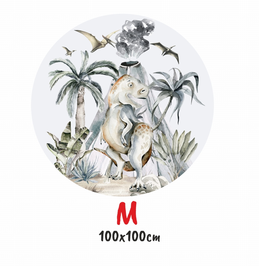 Naklejka w kółku - Tyranozaur  M.jpg