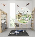 Dinozaury w kółku - Naklejka ścienna.jpg