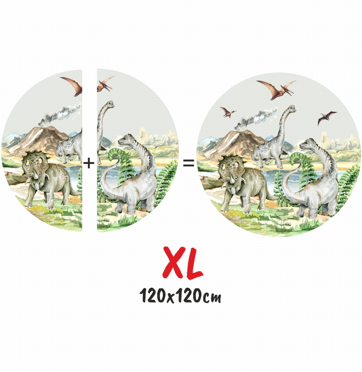 Naklejka w kółku - Dinozaury XL.jpg
