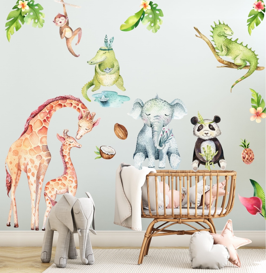 Tropikalne zwierzątka - zestaw naklejek dla dzieci.jpg