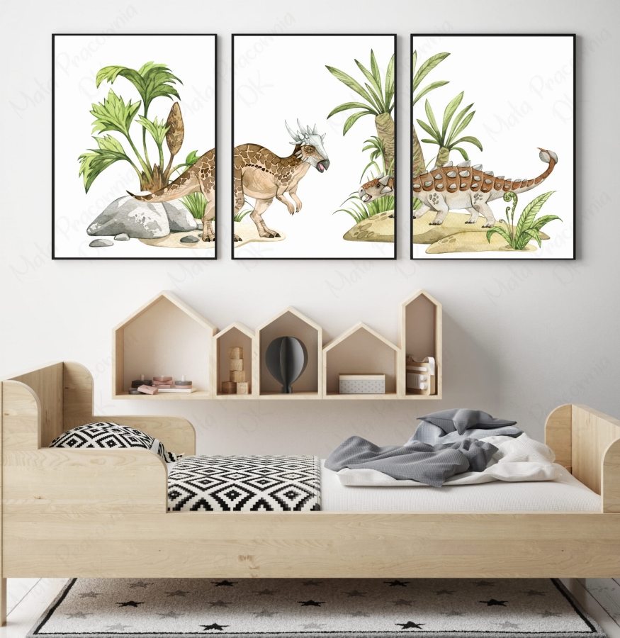 Stygimoloch ,Ankylozaur - Plakaty dinozaury zestaw.jpg