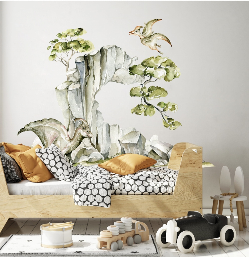 Parazaurolof, Pterodaktyl - Park Jurajski zestaw naklejek.jpg