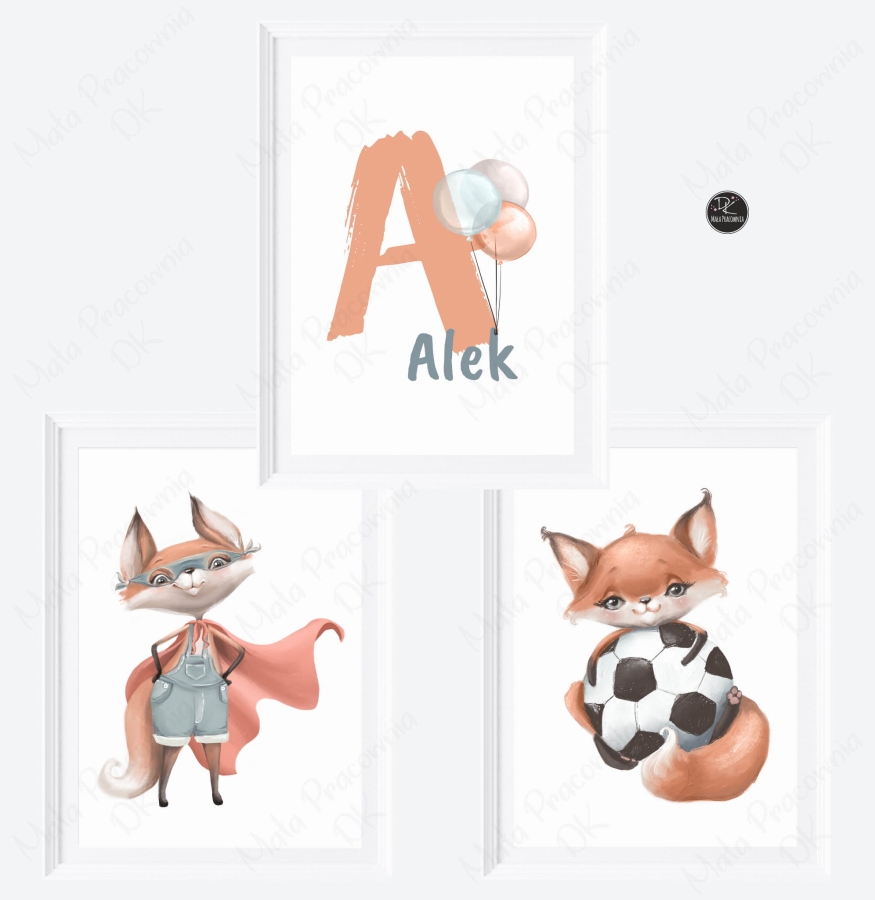 Zestaw plakatów - liski, zajączki, króliczki Nr. 1.jpg