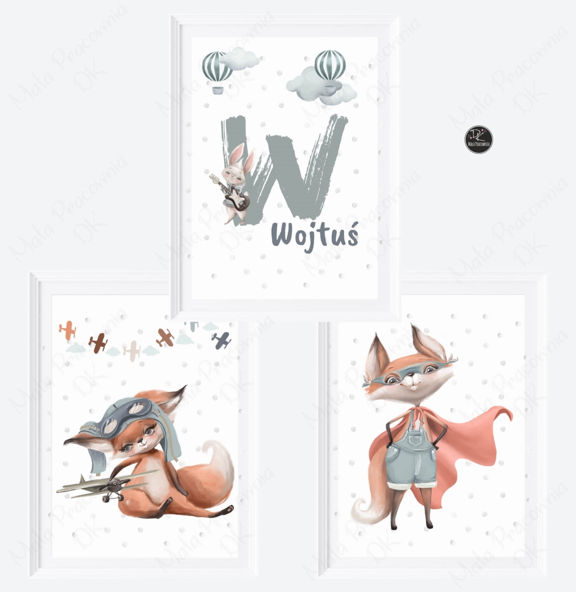 Zestaw plakatów - liski, zajączki, króliczki Nr. 2.jpg