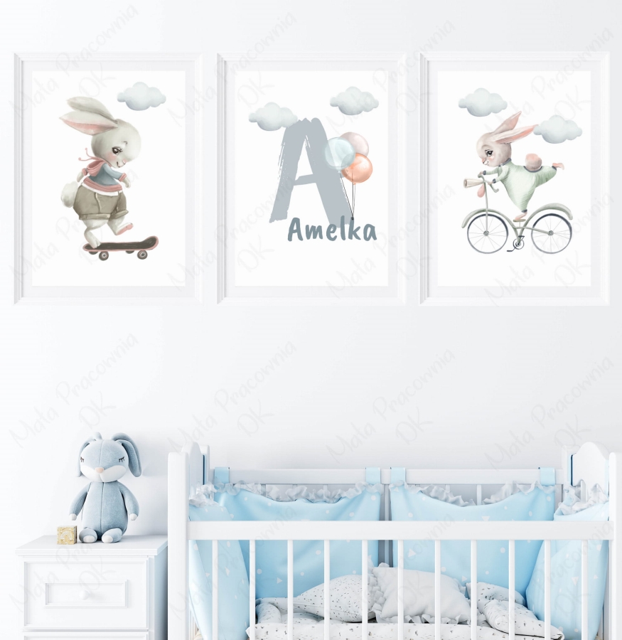 Zestaw plakatów - liski, zajączki, króliczki Nr.3.jpg