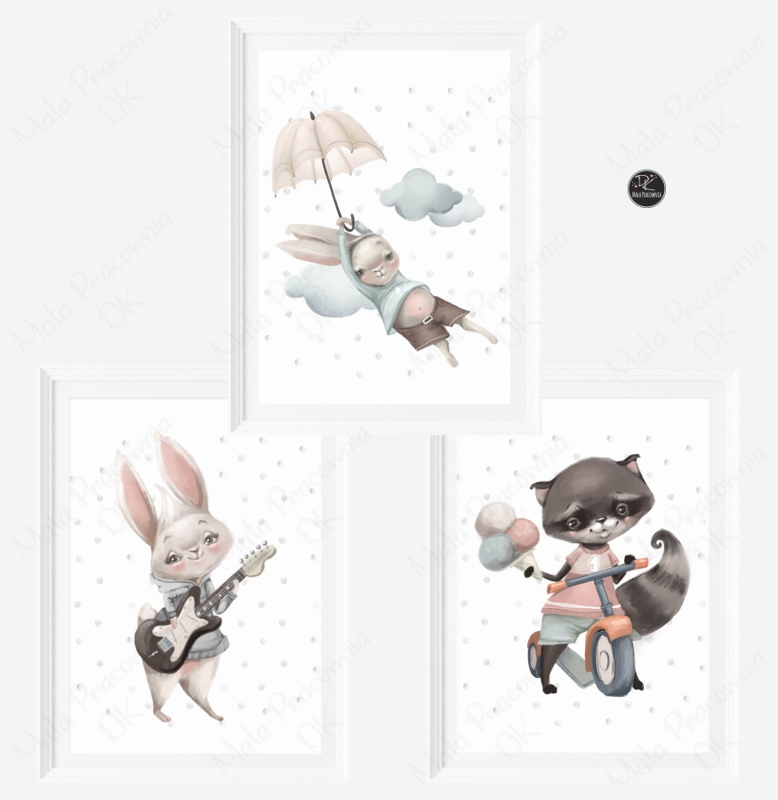 Zestaw plakatów - liski, zajączki, króliczki Nr. 5.jpg