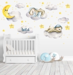 Naklejka miś chmurki , gwiazdeczki sen.jpg