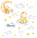 Naklejki wesołe misie na księzycu, chmurce - zestaw.jpg