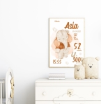 Plakat metryczka słonik retro do pokoju dziecka – Mała Pracownia