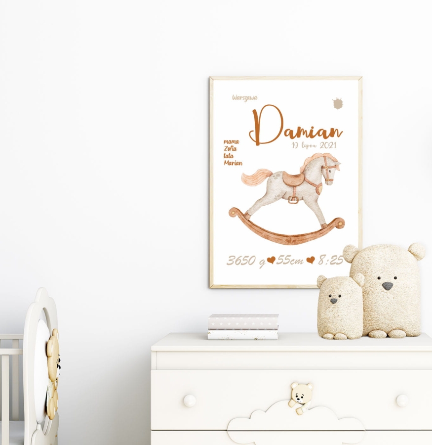 Metryczka konik na biegunach, RETRO  Nr.1.jpg