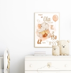 Plakat metryczka Słonik retro Nr 3 – Mała Pracownia