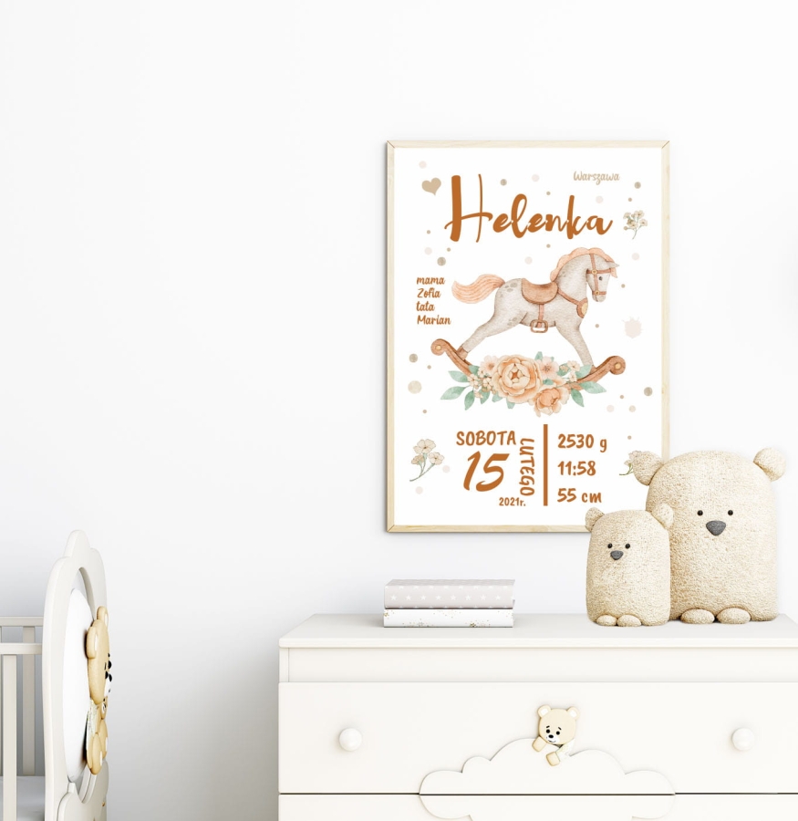 Metryczka konik na biegunach, RETRO  Nr.2.jpg